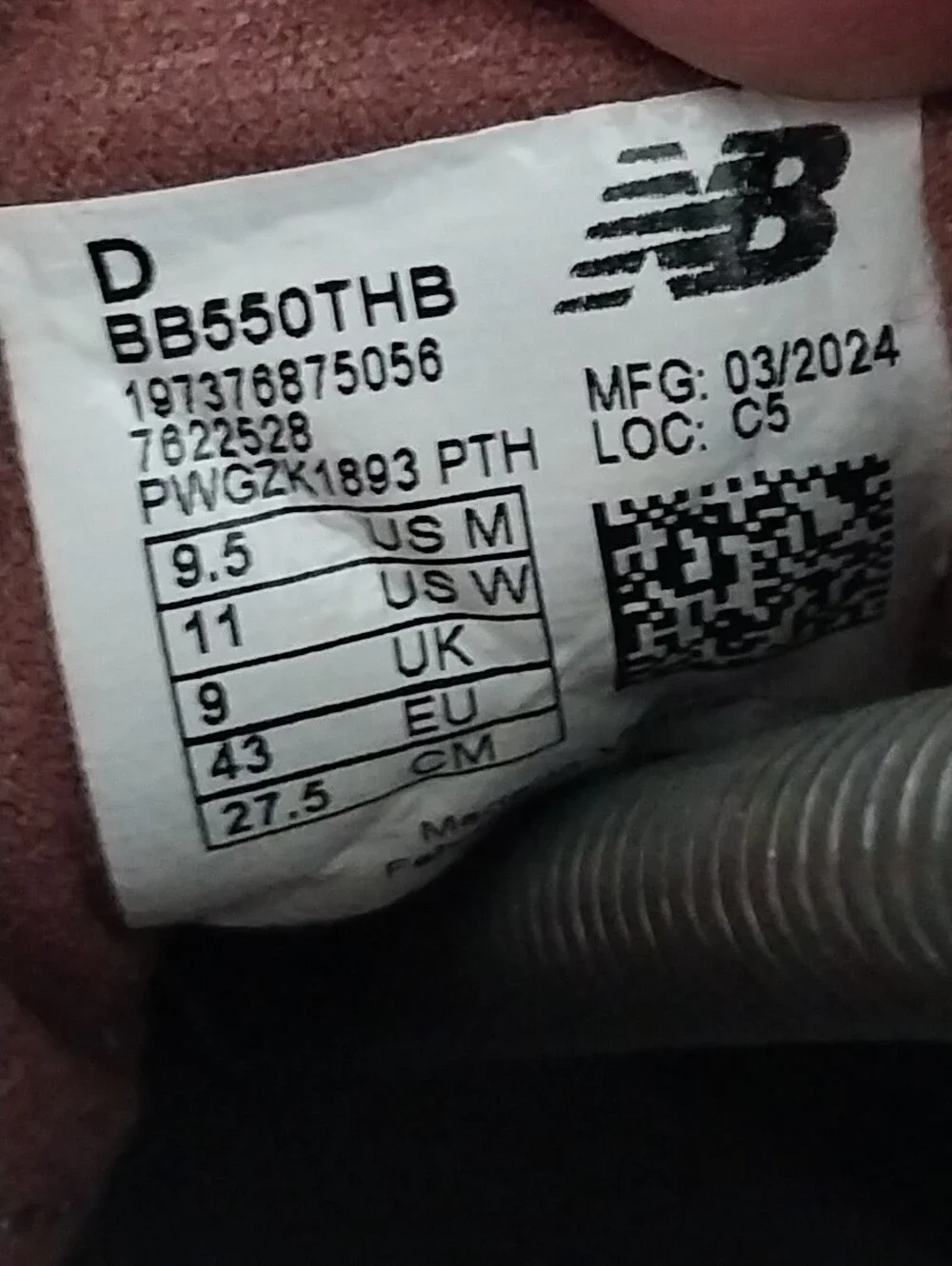 Pre-owned 2024 New Balance 550 Sashiko Pack